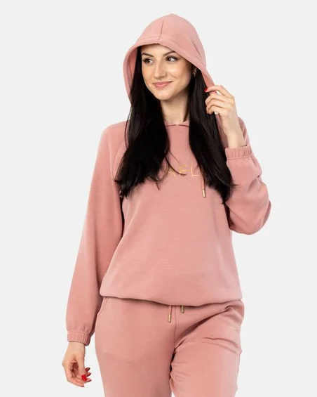 Felpa corta con cappuccio da donna