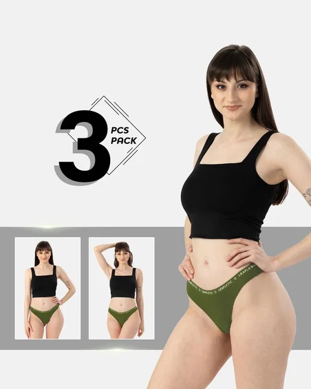 Slip brasiliano in cotone ed elastan – Confezione da 3