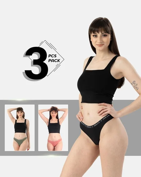 Slip brasiliano in nylon ed elastan – Confezione da 3