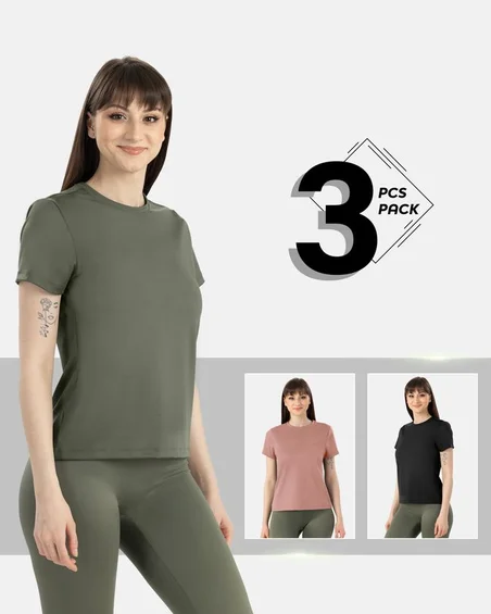 T-shirt second-skin in nylon ed elastane – Confezione da 3