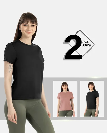T-shirt second-skin in nylon ed elastane – Confezione da 2