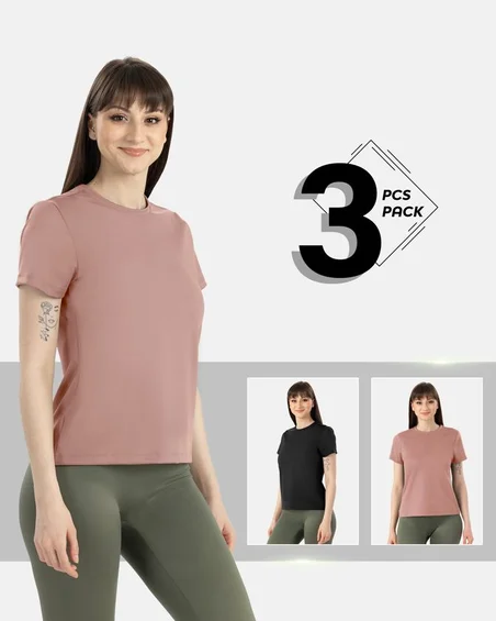 T-shirt ultra soft in mix di modal ed elastan – Confezione da 3