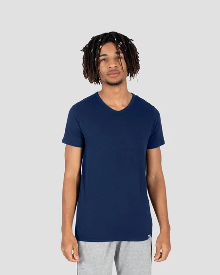 T-shirt con scollo a V in cotone morbido
