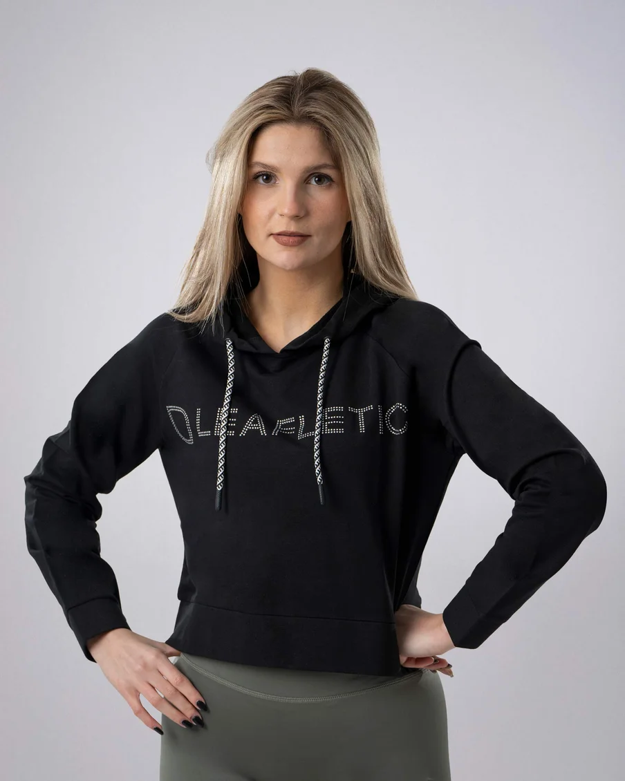 Image 1 of - ladiescrophoodieblackstoneprint1jpg