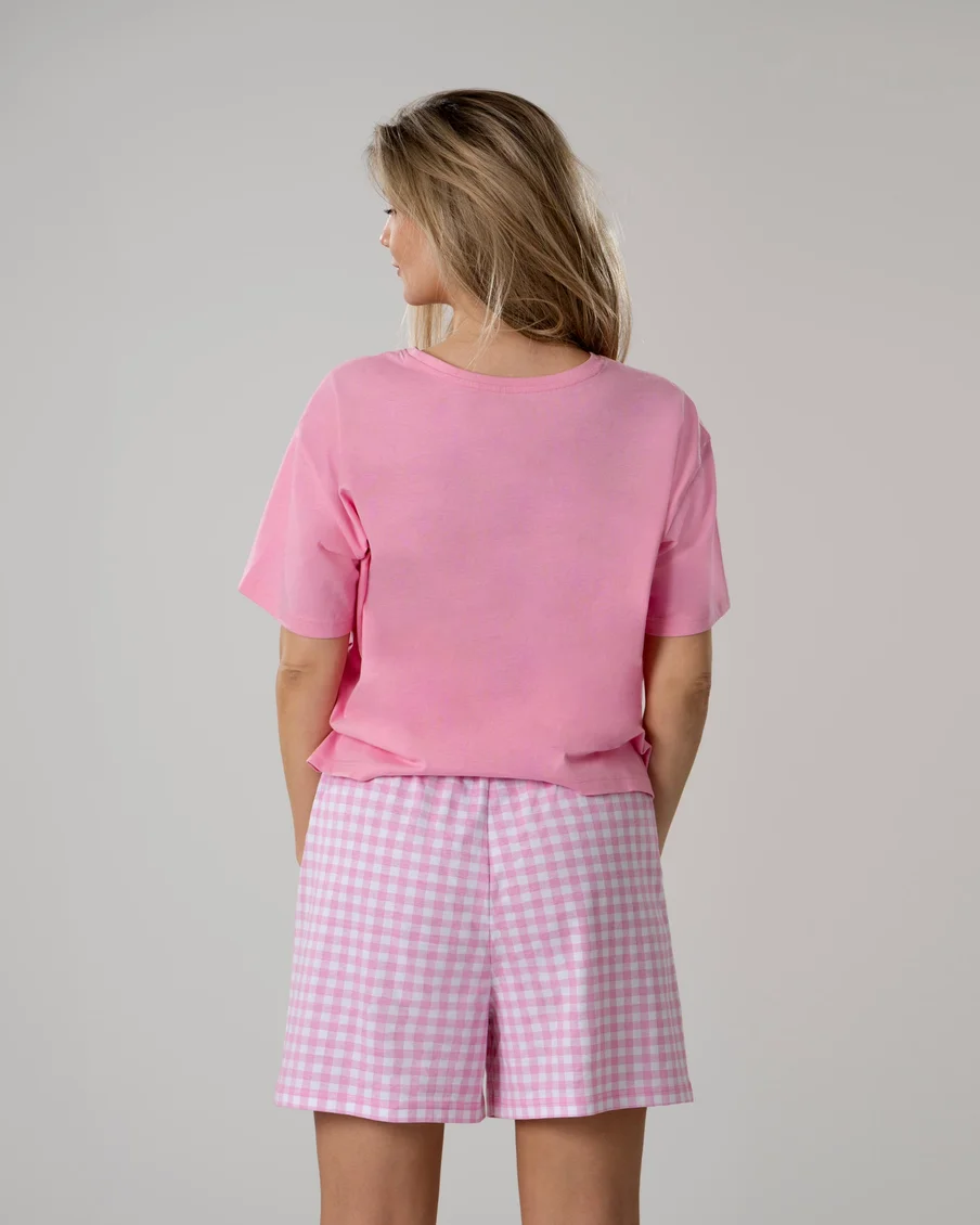 Image 4 of - ladiespyjamasetwithshortspinkwhite4jpg