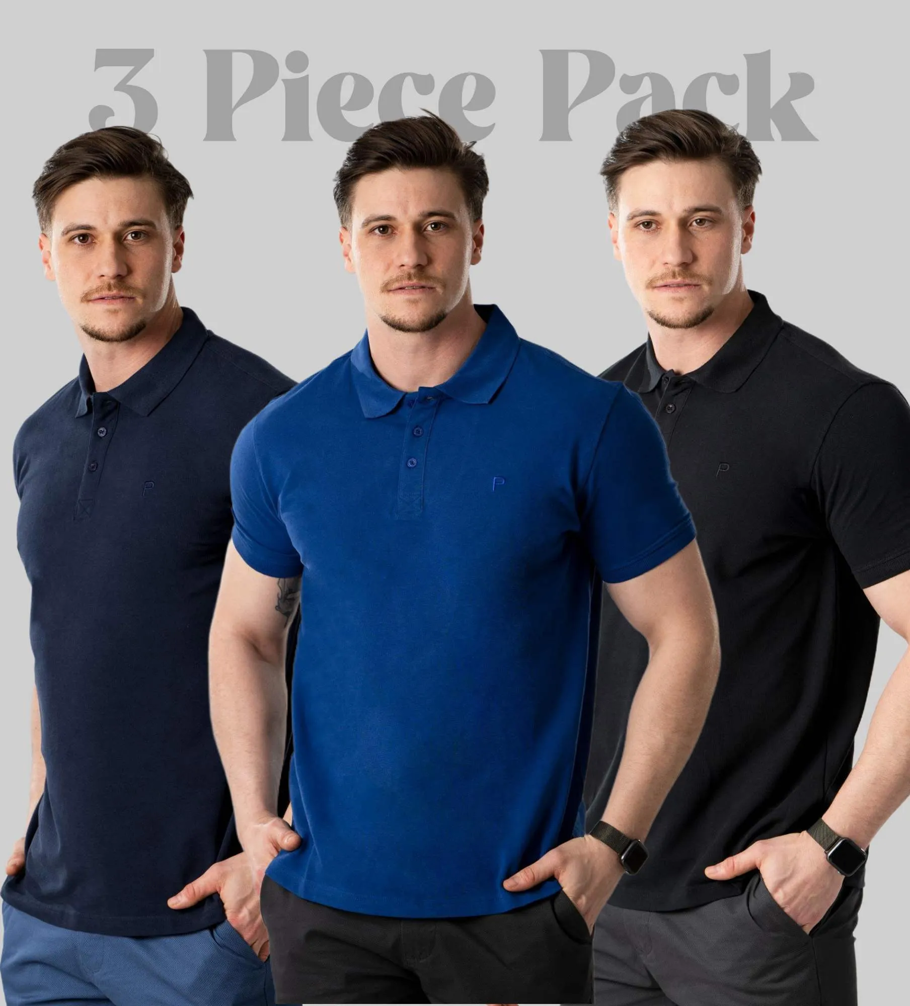 Manica corta polo da uomo Confezione da 3