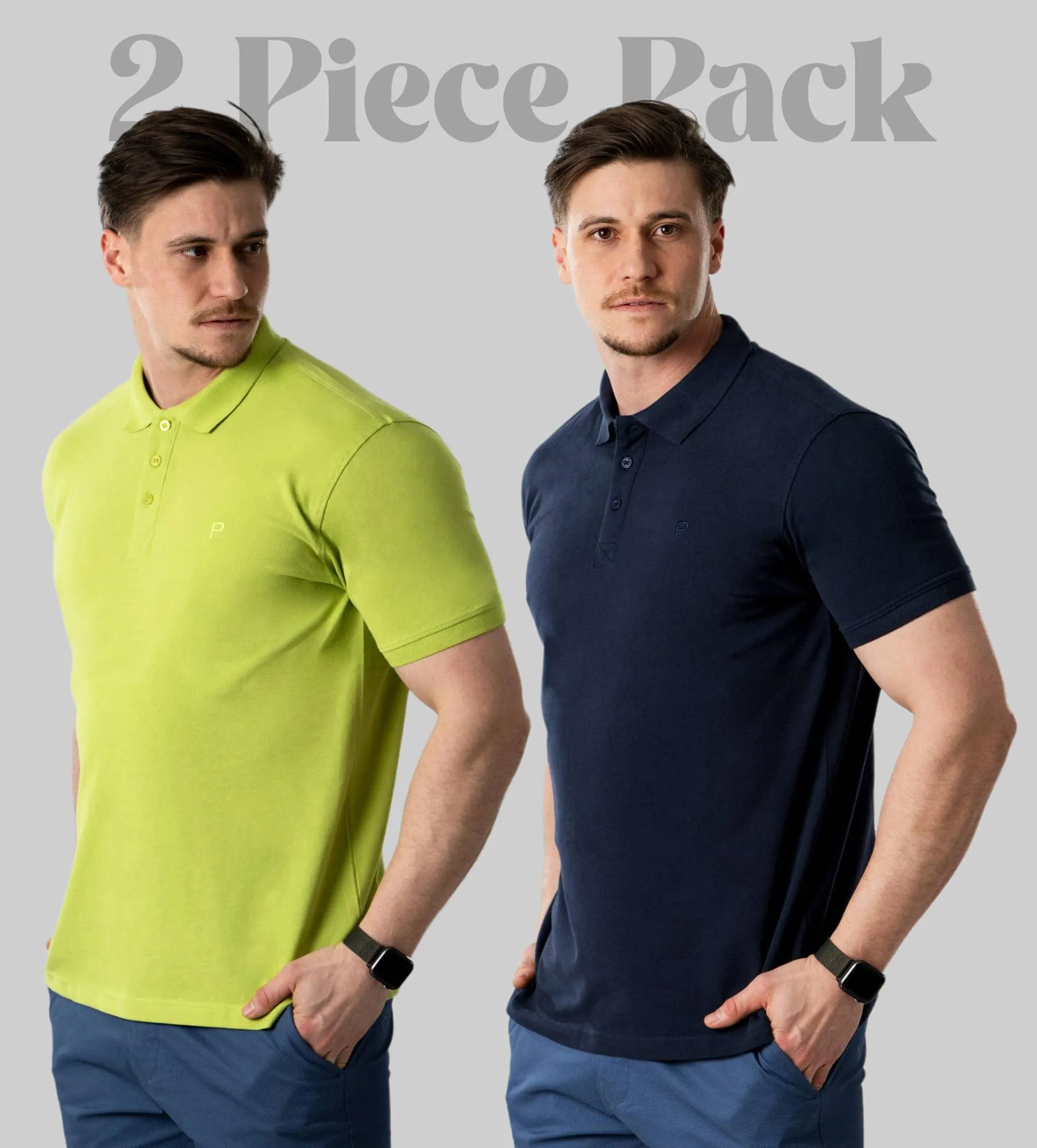 Manica corta polo da uomo Confezione da 2