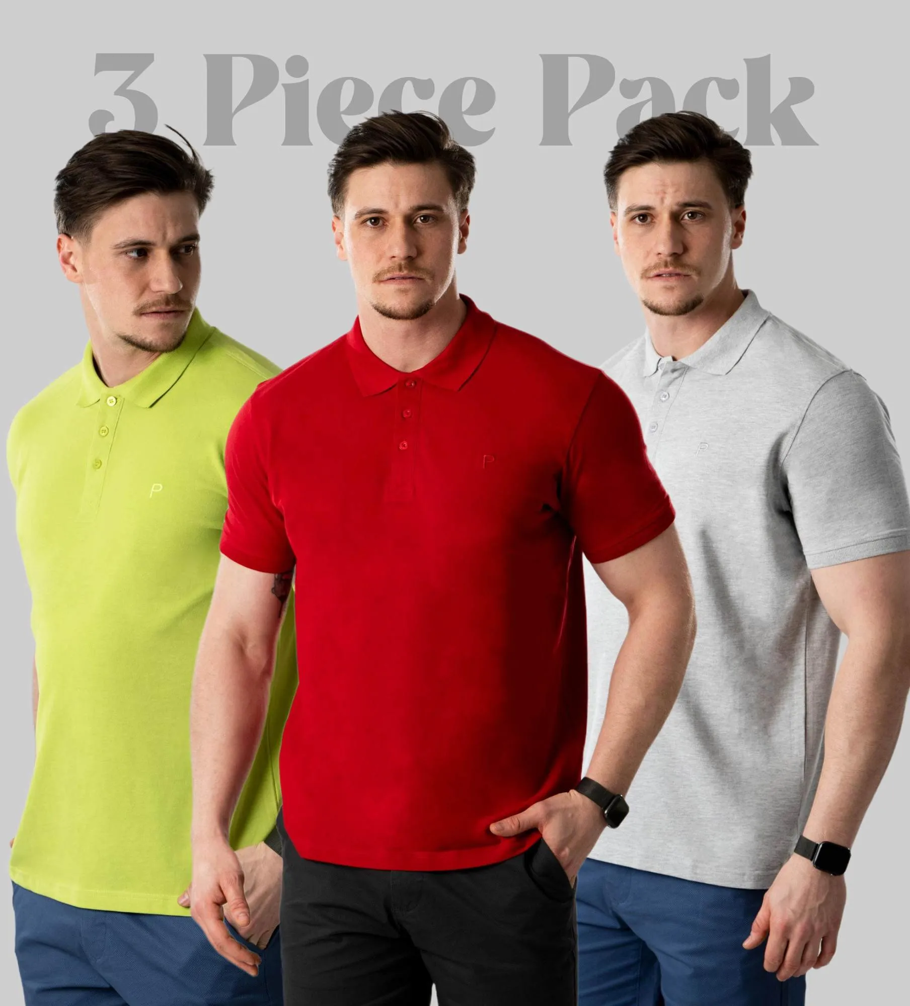 Manica corta polo da uomo Confezione da 3