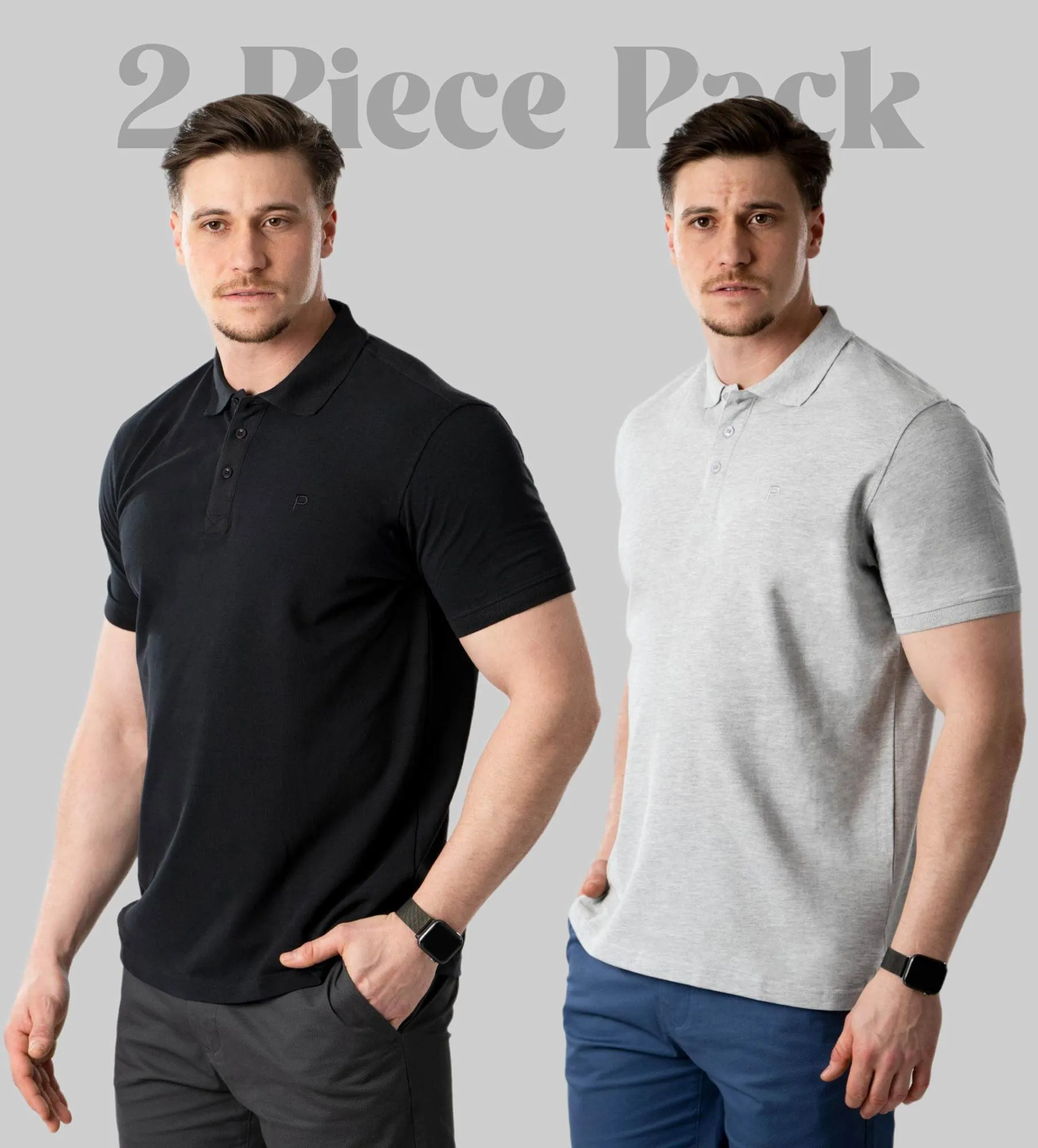 Manica corta polo da uomo - Confezione da 2