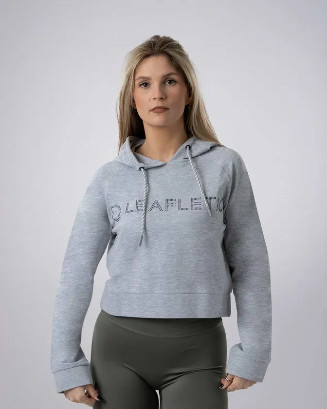 Felpa corta con cappuccio da donna