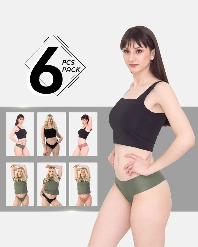 Slip hipster e brasiliani in nylon ed elastan – Confezione da 6