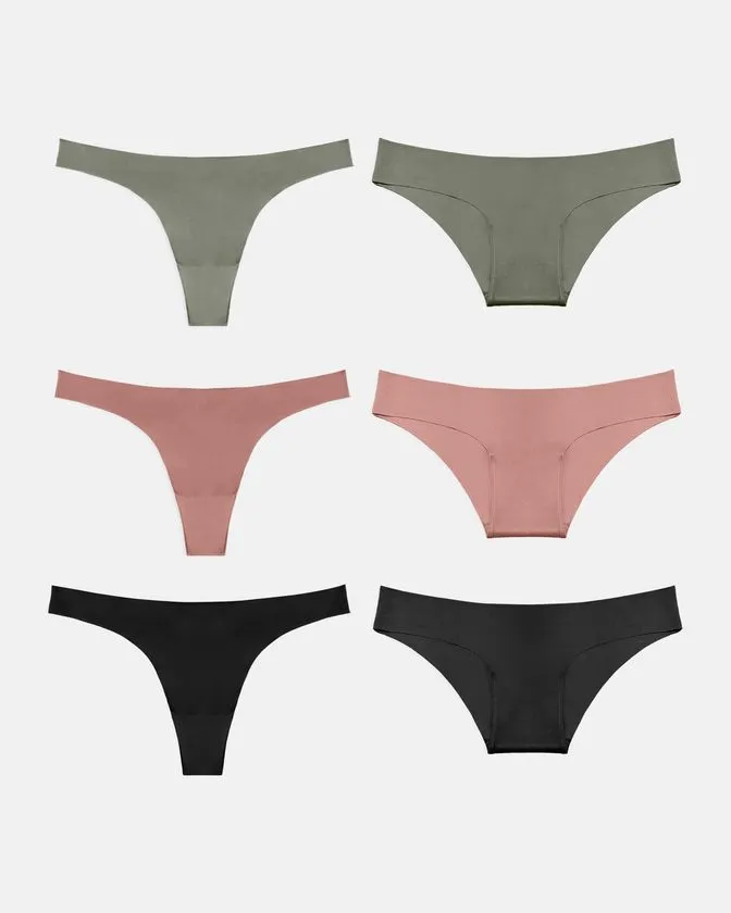 Slip hipster e brasiliani in nylon ed elastan – Confezione da 6