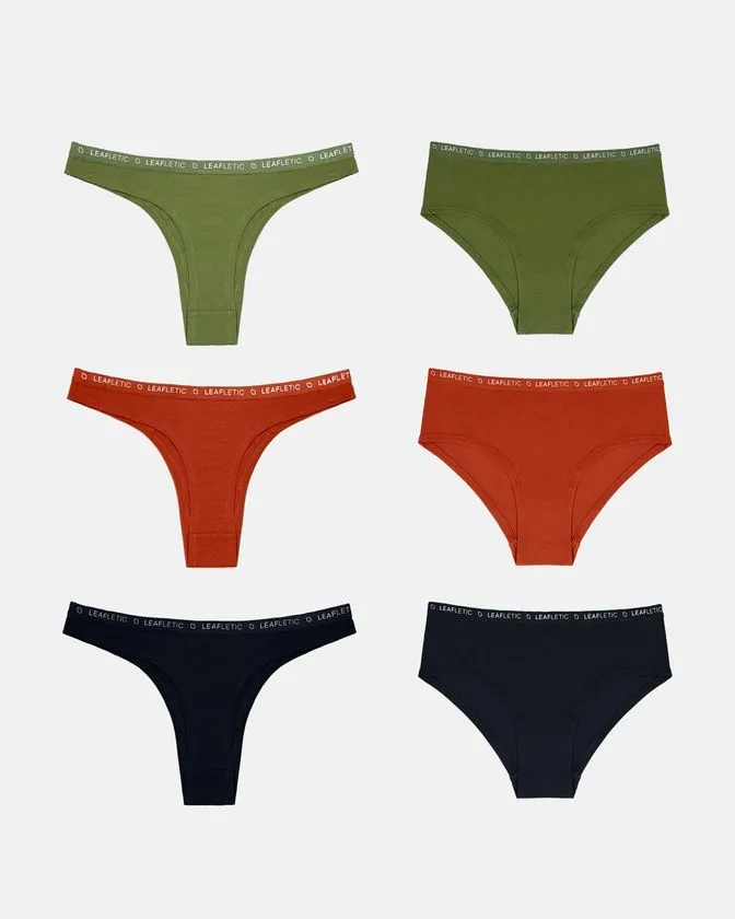 Slip hipster e brasiliani in cotone ed elastan – Confezione da 6