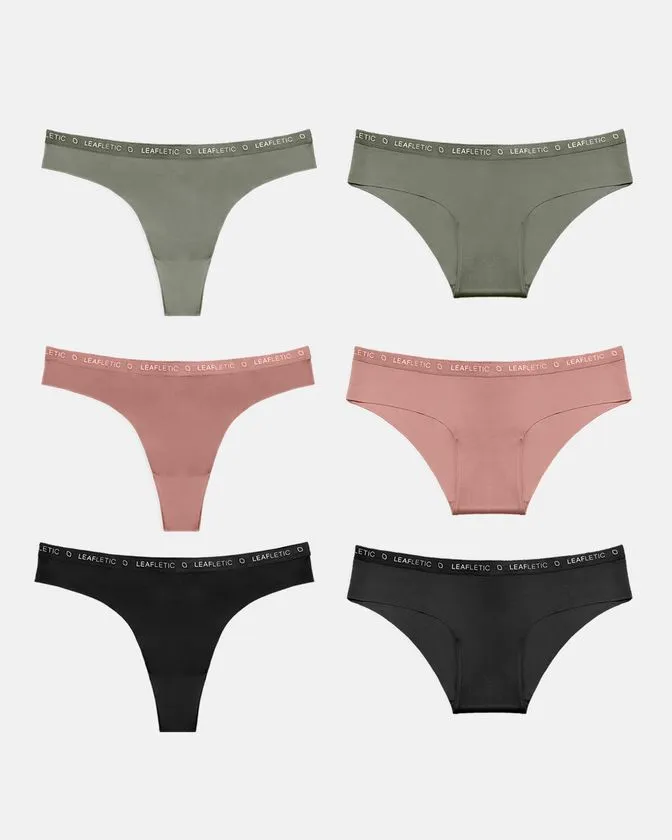 Slip hipster e brasiliani in nylon ed elastan – Confezione da 6