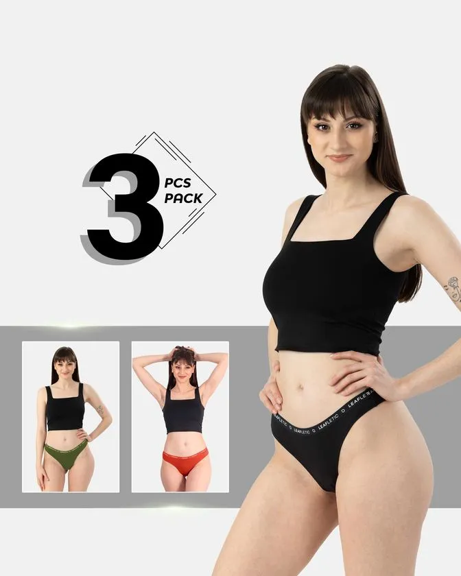Slip brasiliano in cotone ed elastan – Confezione da 3