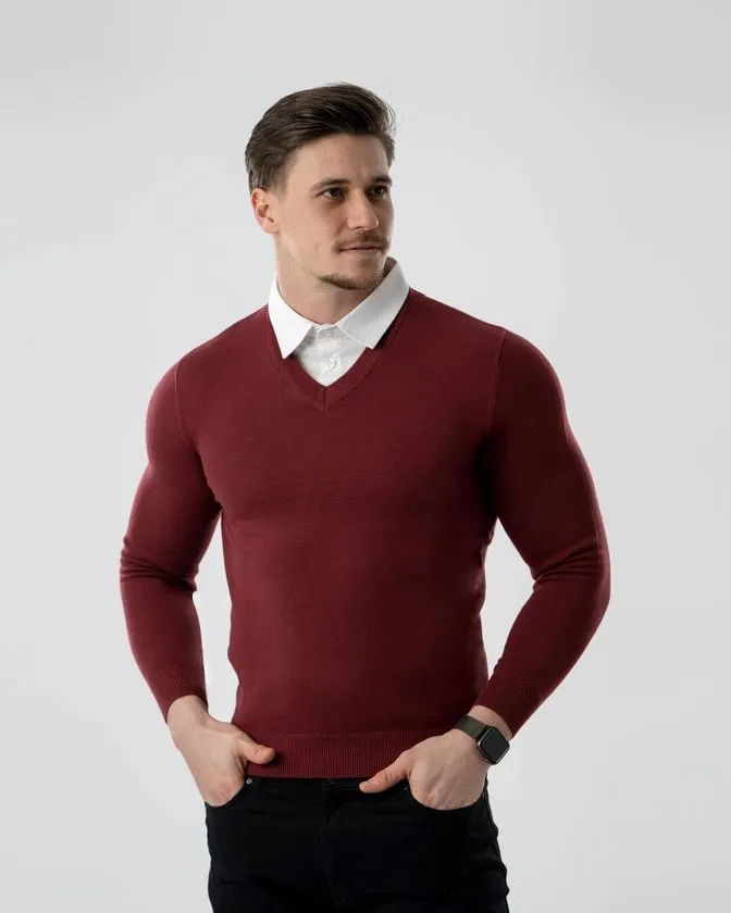 Maglione uomo effetto camicia
