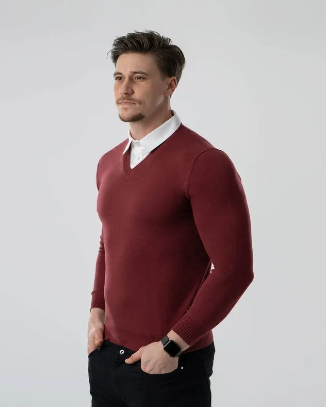 Maglione uomo effetto camicia
