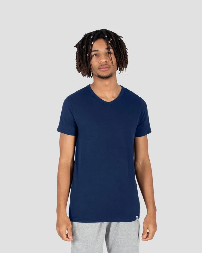 T-shirt con scollo a V in cotone morbido